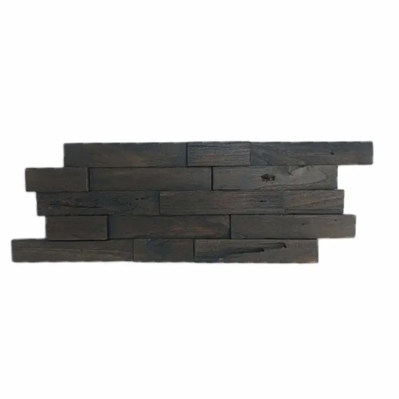 Betrouwbaar Houtstrip Teakhout Plank Interlock Buru Burnt Natuurlijk Zwart/Bruin OUTLET