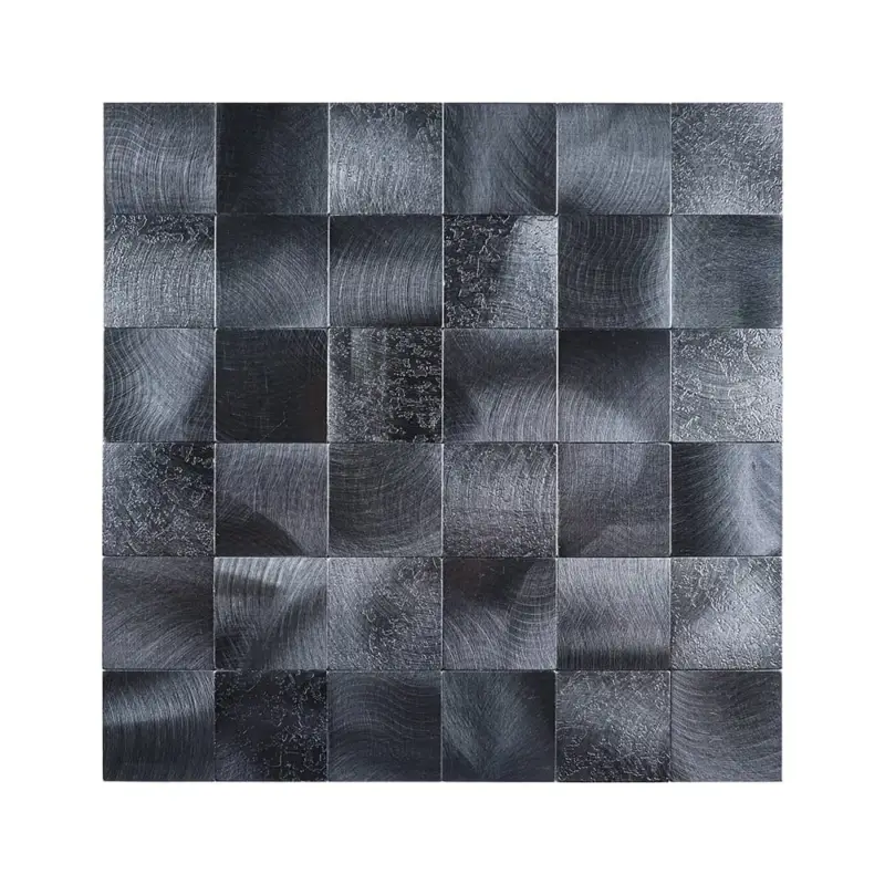 Voordeelprijs Zelfklevende Mozaïek Steenstrip Blok Vierkant GunMetal