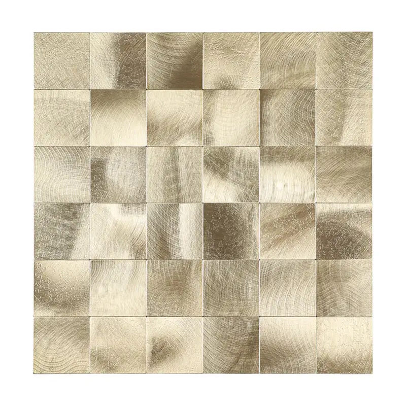 Zelfklevende Mozaïek Steenstrip Blok Vierkant Licht Goud Exclusieve Aanbieding