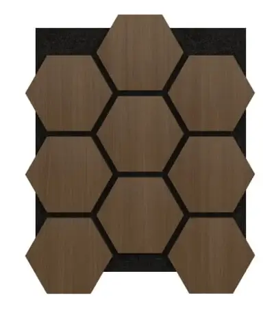 Actieprijs Akoestisch Paneel Hexagon Hout Donker Gerookt Walnoot Bruin met Zwart Vilt