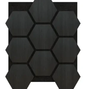 Superprijs Akoestisch Paneel Hexagon Hout Naturel Zwart Eiken met Zwart Vilt