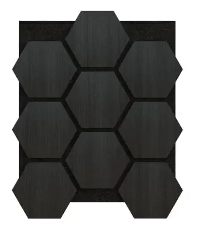 Superprijs Akoestisch Paneel Hexagon Hout Naturel Zwart Eiken met Zwart Vilt