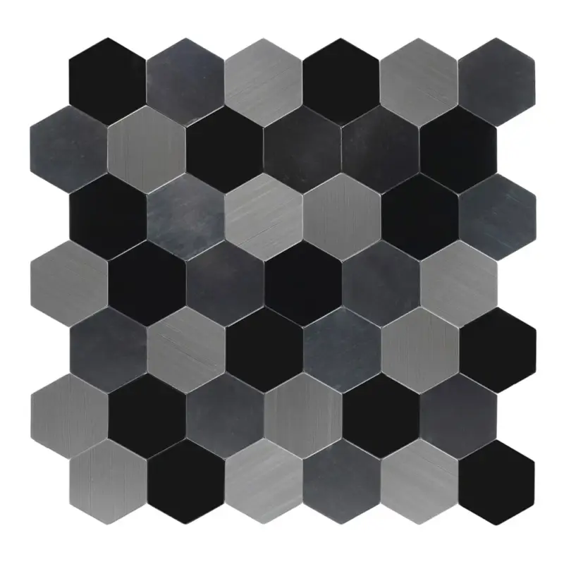 Koop Vandaag Zelfklevende Mozaïek Steenstrip Hexagon Black Galaxy