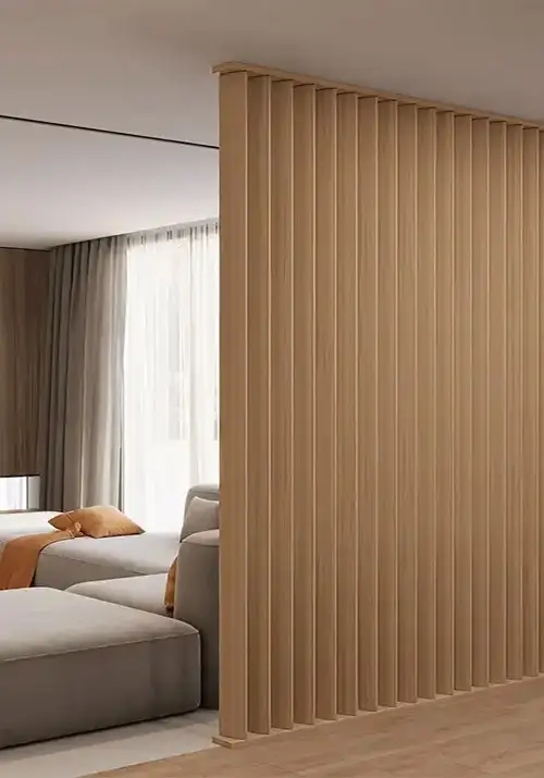 Rechtstreeks Van De Fabrikant Roomdivider Houten Latten Draaibaar Mat Walnoot