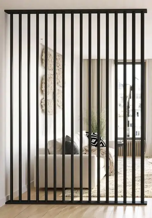 Snelle Levering Roomdivider Houten Latten Draaibaar Mat Zwart