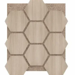 Rechtstreeks Van De Fabrikant Akoestisch Paneel Hexagon Hout Japandi Licht Eiken Beige met Bruin Vilt