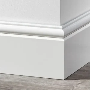 MDF Barok Plint 120x15mm Wit Voorgelakt RAL 9010 Beperkt Aanbod