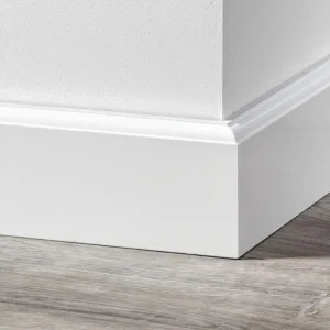 Snelle Levering MDF Eigentijdse Plint 115x18mm Wit Voorgelakt RAL 9010