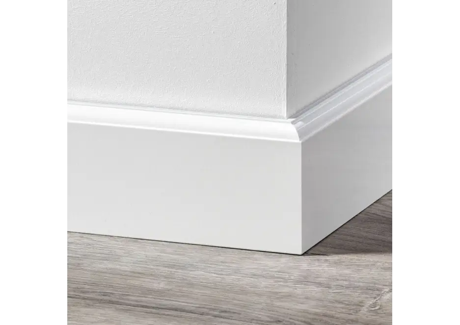 MDF Eigentijdse Plint 90x12mm Wit Voorgelakt RAL 9010 Betaalbaar