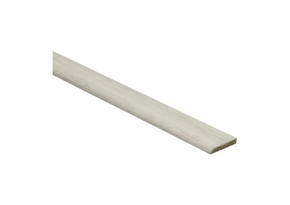 Populair Afwerklijst 6x28mm Massief Eiken Dekkend Wit Geolied
