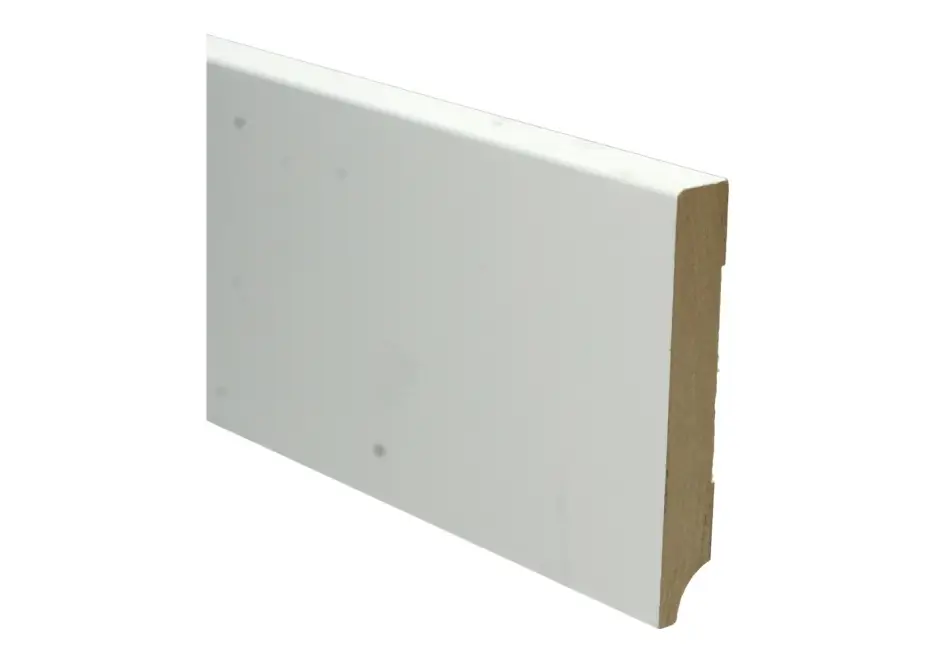 Express Levering Budget Line MDF Plint 120x18mm Wit Gegrond