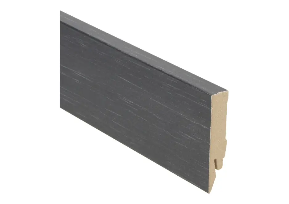 MDF Rechte Folieplint 70x14mm Trendy Zwart Laatste Kans