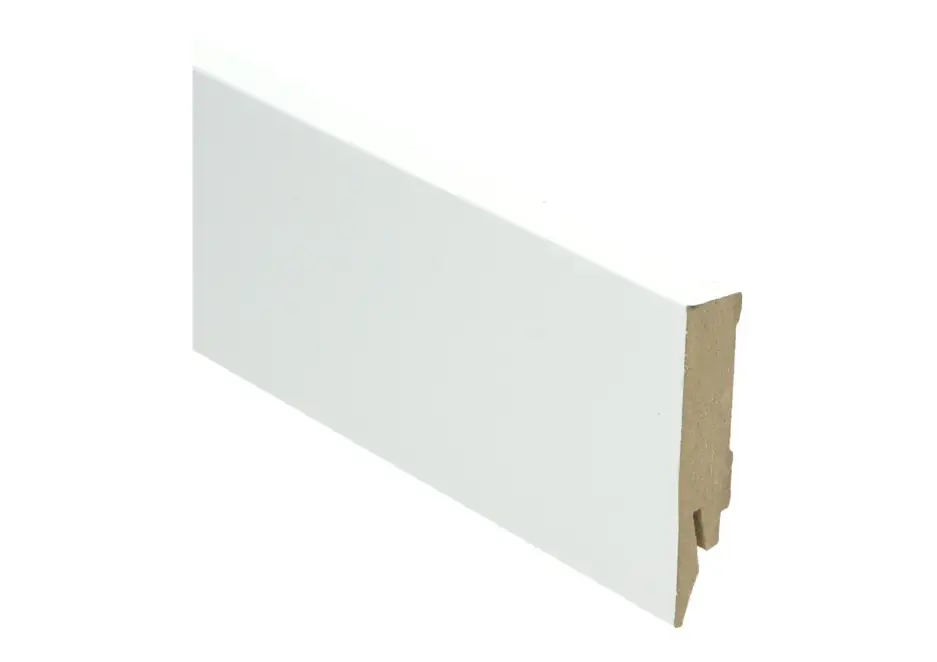 MDF Rechte Folieplint 70x14mm Hoogglans Wit Beperkt Aanbod