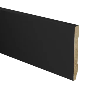 Finale Uitverkoop MDF Plint Recht 120x15mm Zwart Gefolied