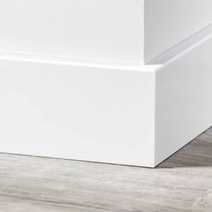 Seizoensaanbieding MDF Renovatieplint Modern 90x18mm Voorgelakt RAL 9016
