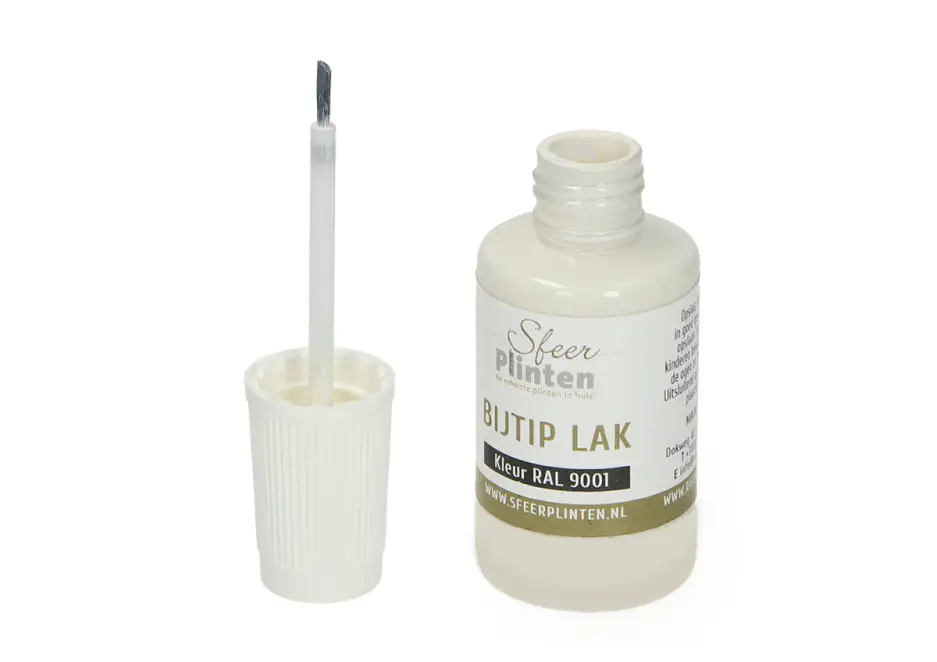 Plinten bij-tip-lak RAL 9001 - 20ml Uitverkoop