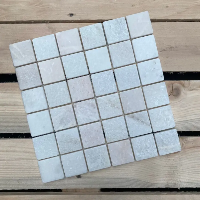 MTC Marmer Wit Gezoet 4,8×4,8 Mozaïek 30,5×30,5cm Merkproduct