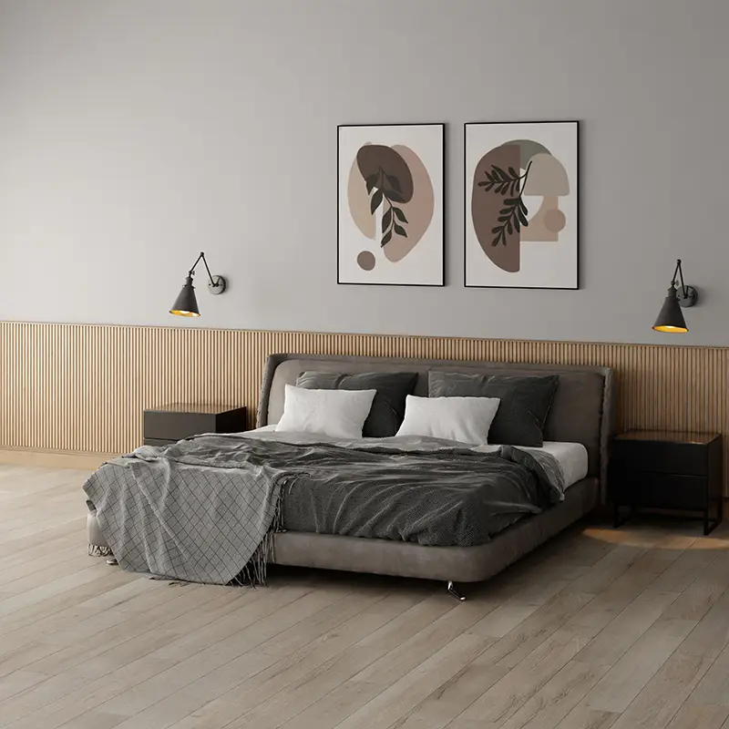 Beperkte Voorraad Lambrisering Eiken Massief II - Eiken op MDF v313 - 1200 x 600 x 34 mm