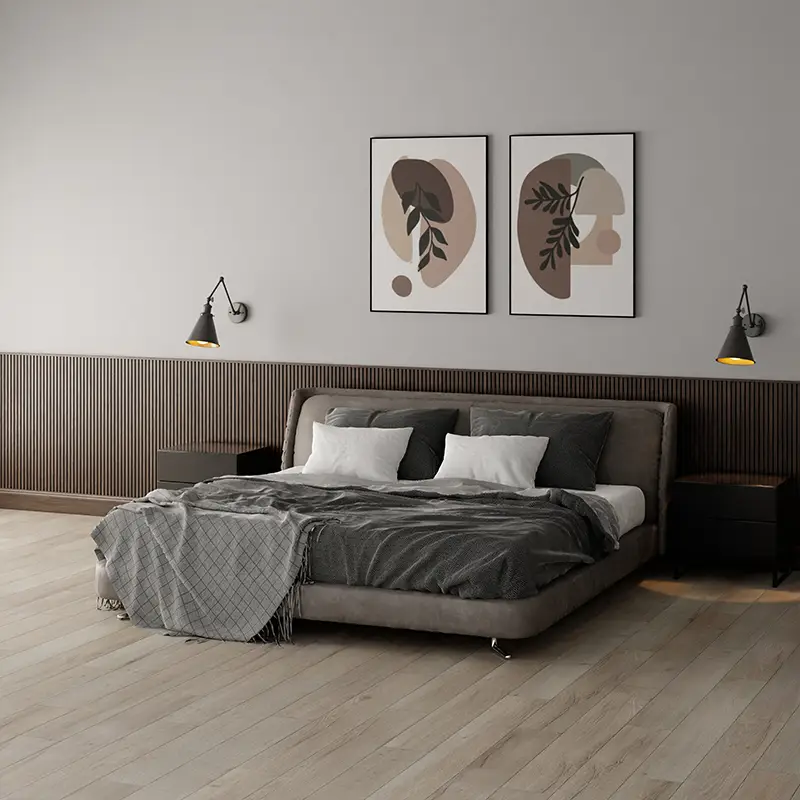 Lambrisering Eiken Massief I - Deer Brown - Eiken op MDF v313 - 1400 x 600 x 24 mm Laatste Versie