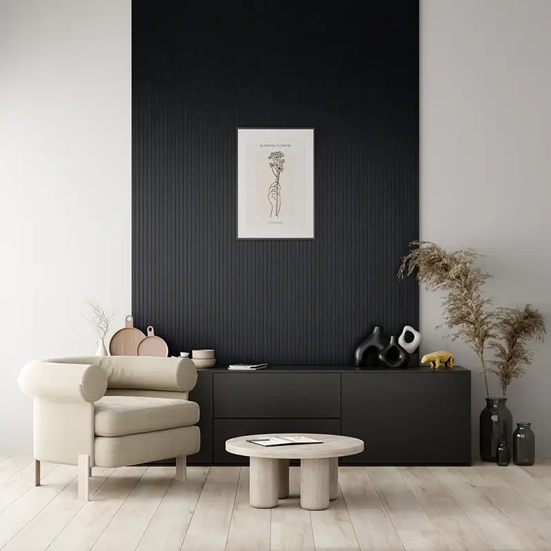 Laatste Versie Wandpaneel eiken model 1 - Dusk - Eiken fineer - 19 x 600 x 3040 mm