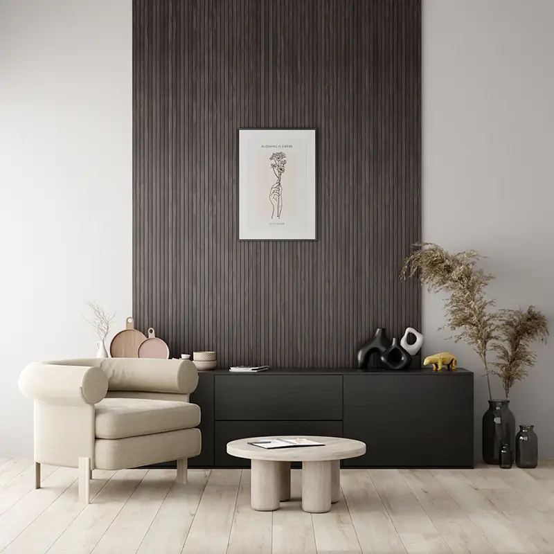Direct Beschikbaar Wandpaneel eiken model 1 - Oslo - Eiken fineer - 19 x 600 x 3040 mm
