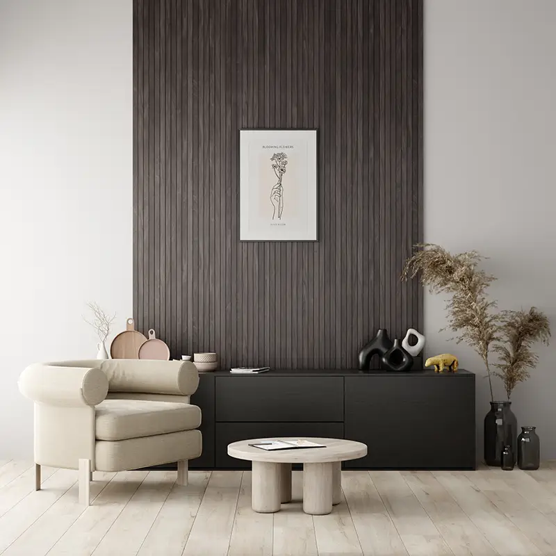 Hoge Kwaliteit Wandpaneel eiken model 2 - Oslo - Eiken fineer - 19 x 600 x 3040 mm