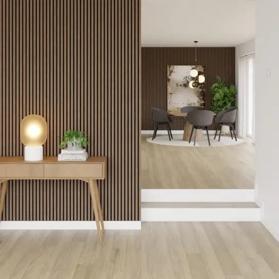 Gerookt eiken - PET vilt + MDF v313 met houtfineer - 22 x 605 x 3000 mm Tijdelijk Beschikbaar