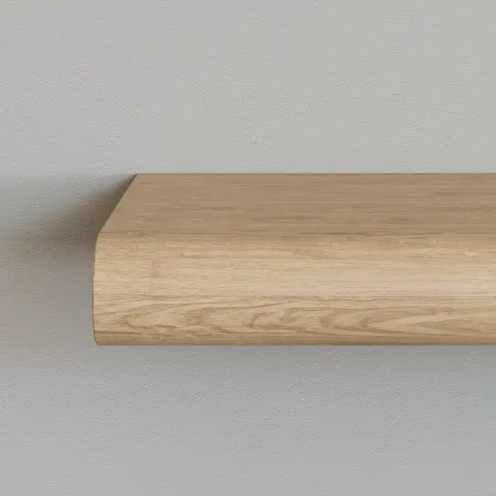 Wandplank haaks rond - Eiken - 30 mm dik Gereduceerde Prijs