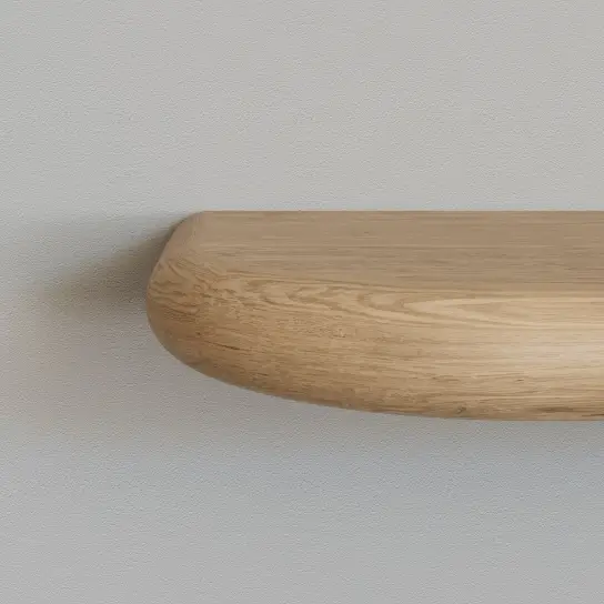 Wandplank dubbel afgerond - Eiken - 30 mm dik Premium
