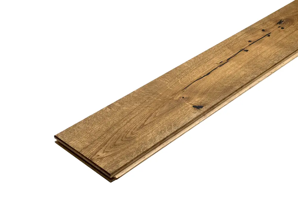 Lage Kosten Massief houten plank eik Rustiek R, geschuurd, geolied met Rubio ’?Castle Brown