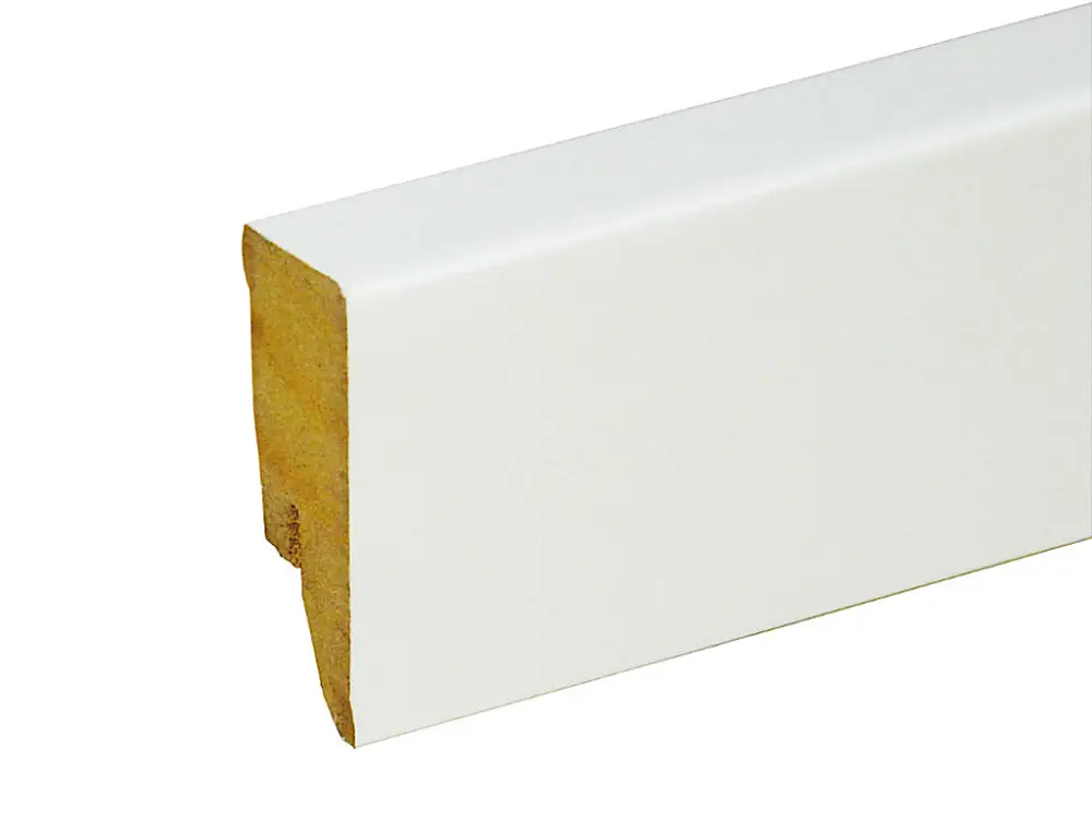Vierkante plint wit overschilderbaar (MDF-kern) Op = Op