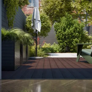 Composiet vlonderplank (WPC) bruin, houtlook met geperste structuur Koop Online