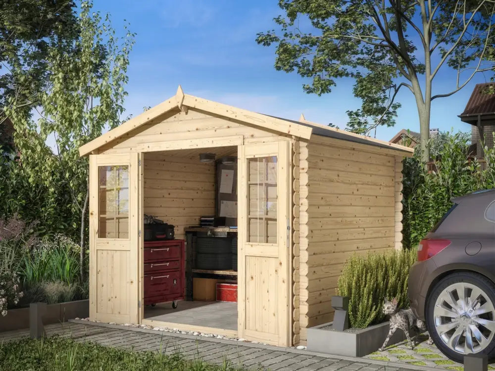 Korting Tuinhuis blokhut CA2874 28 mm onbehandeld