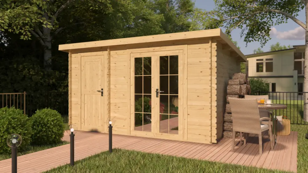 Tuinhuis blokhut Belfort 1 28 mm onbehandeld Fabrieksprijs