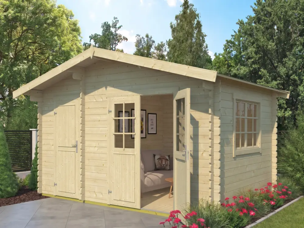 Merkproduct Tuinhuis blokhut Keila 34 mm onbehandeld