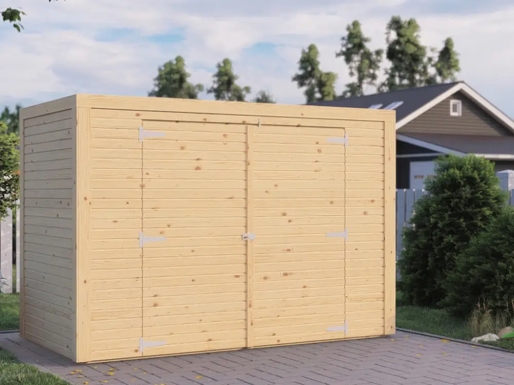 Dagaanbieding Tuinberging / Fietsbox "Velo" met rhombusprofiel 18 mm, naturel