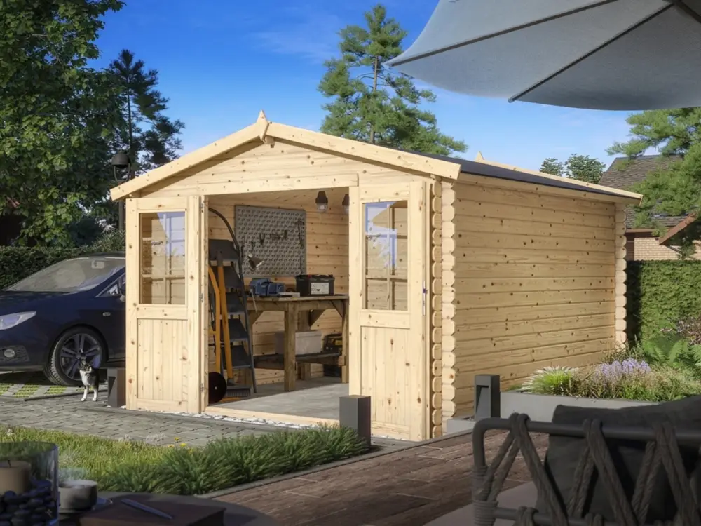 Tuinhuis blokhut CA2875 Houston 28 mm onbehandeld Tijdelijk Beschikbaar