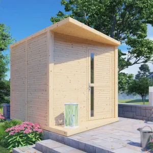 Tuinhuis Futura 19 mm rhombusprofiel naturel Flitsaanbieding