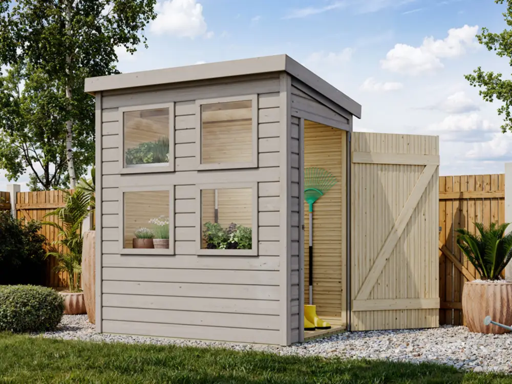 Tuinhuis / tuinberging Anzuchtgew盲chshaus Fana 14 mm voorvergrijsd Express Levering