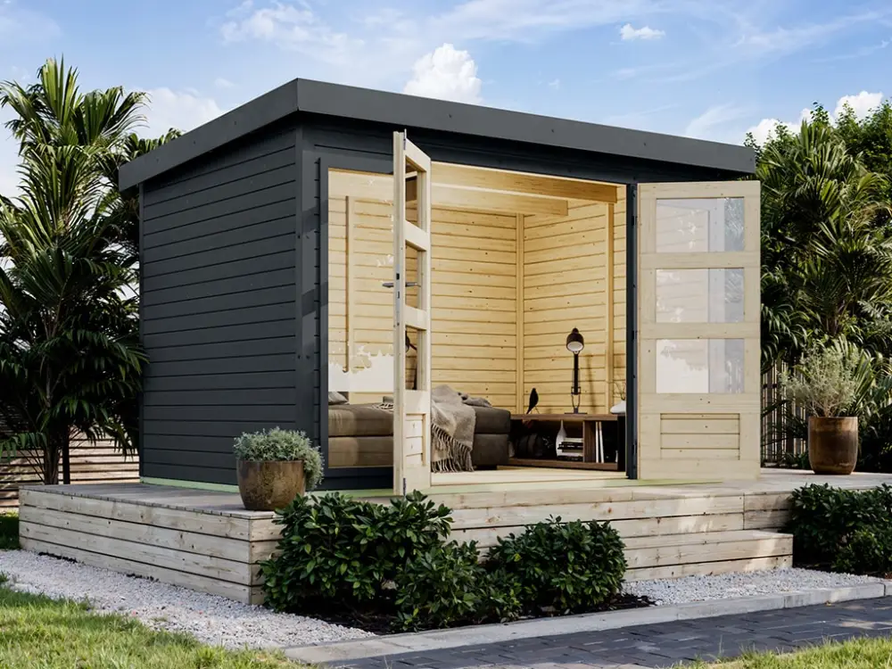 Tuinhuis Hybridgartenhaus Hera 4 19 mm antraciet Op = Op