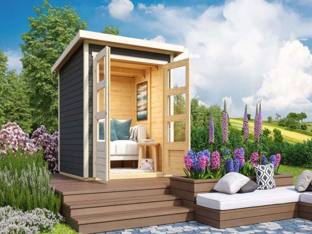 Finale Uitverkoop Tuinhuis Stockach 2 19 mm terragrijs