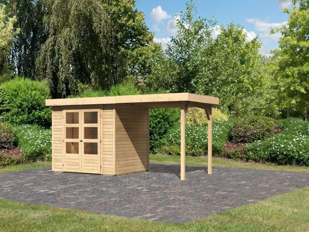 Korting Tuinhuisje Askola 3 met lessenaarsdak natuurlijke afwerking