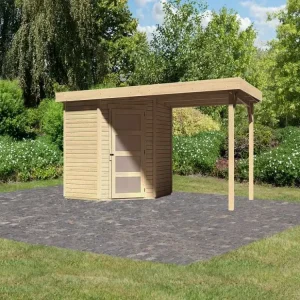 Actieprijs Tuinhuis SET Schwandorf 3 19 mm natuurlijke afwerking, incl. 2,4 m lessenaarsdak