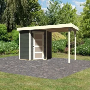 Tuinhuis SET Schwandorf 3 19 mm terra grijs, incl. 2,4 m lessenaarsdak Direct Verzonden