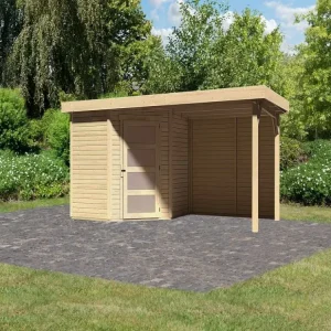Koop Online Tuinhuis SET Schwandorf 3 19 mm naturel, incl. 2,4 m opbouwdak + achterwand