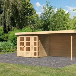 Tuinhuisje SET Kerko 3 19 mm natuurlijke afwerking, incl. 2,8 m lessenaarsdak + achterwand Weekendaanbieding
