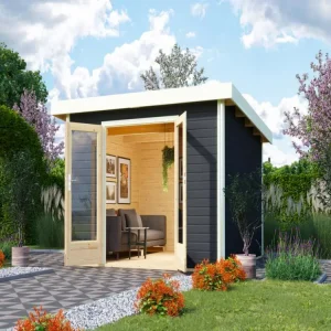 Tuinhuis Radeburg 1 40 mm terra grijs Laatste Versie
