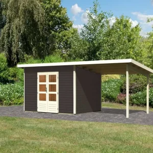 Tuinhuisje SET Northeim 4 40 mm terra grijs, incl. 3,3 m lessenaarsdak Snelle Levering
