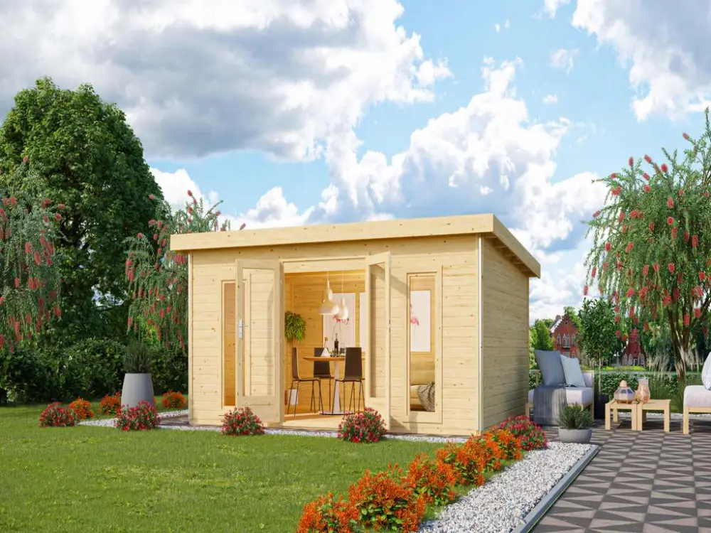 Meest Verkocht Tuinhuis Radeburg 4 40 mm natuurlijke afwerking