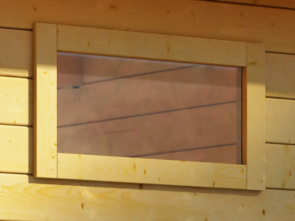 Veilige Betaling Venster kruislings bevestigd naturel afwerking voor 38 mm tuinhuizen